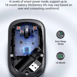 UGREEN 90373 Slim Wireless Mouse 2.4 GHz with Mini USB Receiver upto 4000 DPI with Silent Buttons Grey 11 UGREEN 90373 Slim Wireless Mouse 2.4 GHz with Mini USB Receiver upto 4000 DPI with Silent Buttons Grey - Image 5