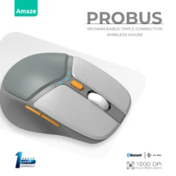Amaze A725 Probus Tri-Mode Wireless Rechargeable Mouse 2 Bluetooth Devices and one 2.4G Silent Clicks with 6 buttons Adjustable DPI for Home and Office 5 Amaze A725 Probus Tri-Mode Wireless Rechargeable Mouse 2 Bluetooth Devices and one 2.4G Silent Clicks with 6 buttons Adjustable DPI for Home and Office - Image 2