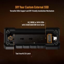 ASUS TUF Gaming A2 Portable SSD Enclosure USB-C 3.2 Gen 2x2, Dual M.2 NVMe PCIe and SATA, IP68 Water Resistance Support PS5® and Xbox 12 ASUS TUF Gaming A2 Portable SSD Enclosure USB-C 3.2 Gen 2x2, Dual M.2 NVMe PCIe and SATA, IP68 Water Resistance Support PS5® and Xbox - Image 6