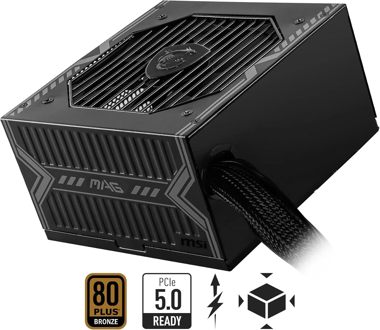MSI MAG A750BN 750W PCIE 5 Gaming Power Supply 80 Plus Bronze Certified PCIE 5.1 Ready ATX PSU - Image 2