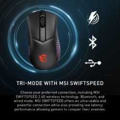 MSI Clutch GM51 Lightweight Wireless Gaming Mouse Tri-Mode Connectivity with Charging Dock 26K DPI 2.4G & Bluetooth 9 MSI Clutch GM51 Lightweight Wireless Gaming Mouse Tri-Mode Connectivity with Charging Dock 26K DPI 2.4G & Bluetooth - Image 3