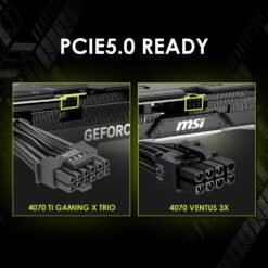 MSI MAG A750BN 750W PCIE 5 Gaming Power Supply 80 Plus Bronze Certified PCIE 5.1 Ready ATX PSU - Image 3