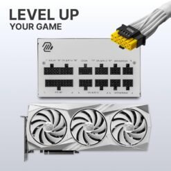 MSI MAG A850GL White 850W PCIE 5.1 ATX 3.1 Gaming Power Supply Full Modular 80 Plus Gold Certified Compact Size ATX PSU - Image 4