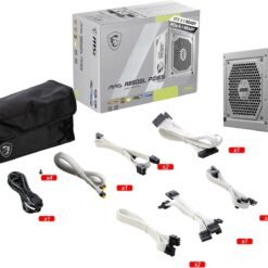 MSI MAG A850GL White 850W PCIE 5.1 ATX 3.1 Gaming Power Supply Full Modular 80 Plus Gold Certified Compact Size ATX PSU - Image 3