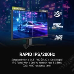 MSI MAG 255F E20 200Hz 25 inch FHD 0.5ms Gaming Monitor 1920 x 1080 (FHD) Adaptive-Synch, HDMI, DisplayPort, VESA Mountable - Image 4