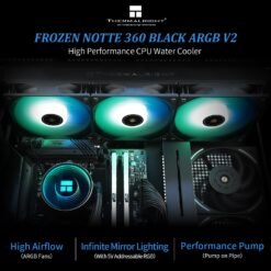 Alternative view of Thermalright Frozen Notte 360 Black ARGB V2 Water Cooling CPU Cooler Suitable for AMD/AM4, Intel LGA 1700/1150/1200/2011/2066