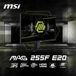 Alternative view of MSI MAG 255F E20 200Hz 25 inch FHD 0.5ms Gaming Monitor 1920 x 1080 (FHD) Adaptive-Synch, HDMI, DisplayPort, VESA Mountable