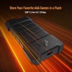 ASUS TUF Gaming A2 Portable SSD Enclosure USB-C 3.2 Gen 2x2, Dual M.2 NVMe PCIe and SATA, IP68 Water Resistance Support PS5® and Xbox 13 ASUS TUF Gaming A2
