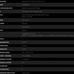 MSI GeForce RTX 5060 8G VENTUS 2X OC Graphics Card 8GB GDDR7 128-bit 9 MSI GeForce RTX 5060 8G VENTUS 2X OC