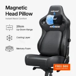 AndaSeat Kaiser 4L Armrest Gaming Chair Elegant Black Large Size with 6D Armrest Full Adjustable Premium Gaming Chair - Image 4