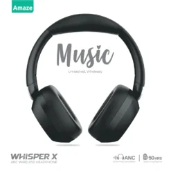 Alternative view of Amaze A655 WhisperX ANC Wireless Bluetooth Headphone Up To 50Hrs Music Time Aux Port for Wired Connection