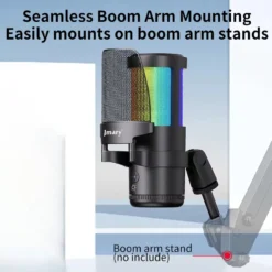 Jmary MC-PW13 RGB Gaming and Streaming Microphone with Pop Filter Plug and Play Type-C and USB Connectivity Desktop Microphone - Image 3