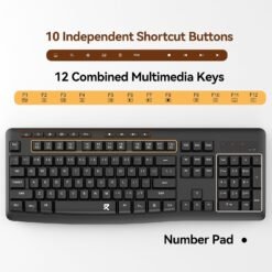 Redragon BS-7367B Wireless Keyboard and Mouse Combo Membrane Basic Mouse and Keyboard 2.4G Full-Sized with 5 Level DPI Adjustable 9 Redragon BS-7367B Wireless Keyboard and Mouse Combo Membrane Basic Mouse and Keyboard 2.4G Full-Sized with 5 Level DPI Adjustable - Image 4