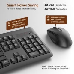 Alternative view of Redragon BS-7367B Wireless Keyboard and Mouse Combo Membrane Basic Mouse and Keyboard 2.4G Full-Sized with 5 Level DPI Adjustable