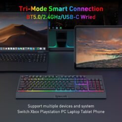 Redragon K525 PRO Wireless Membrane Gaming Keyboard RGB Tri-Mode Wireless Connectivity with programmable macro keys 8 Redragon K525 PRO Wireless Membrane Gaming Keyboard RGB Tri-Mode Wireless Connectivity with programmable macro keys - Image 4