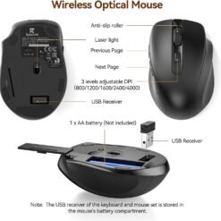 Redragon BS-7367B Wireless Keyboard and Mouse Combo Membrane Basic Mouse and Keyboard 2.4G Full-Sized with 5 Level DPI Adjustable 10 Redragon BS-7367B Wireless Keyboard and Mouse Combo Membrane Basic Mouse and Keyboard 2.4G Full-Sized with 5 Level DPI Adjustable - Image 5