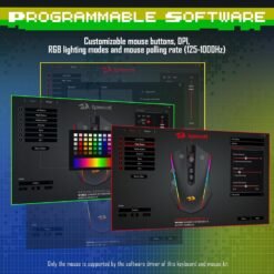 Redragon S107-BA Membrane Gaming Keyboard and Mouse Combo RGB 10000 DPI Mouse with 25-Key Anti-Ghosting, 1K Hz Programmable Mice with Software 10 Redragon S107-BA Membrane Gaming Keyboard and Mouse Combo RGB 10000 DPI Mouse with 25-Key Anti-Ghosting, 1K Hz Programmable Mice with Software - Image 5