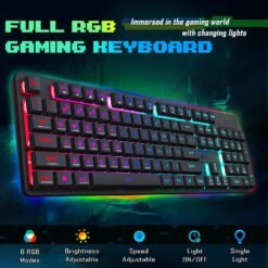 Redragon S107-BA Membrane Gaming Keyboard and Mouse Combo RGB 10000 DPI Mouse with 25-Key Anti-Ghosting, 1K Hz Programmable Mice with Software 8 Redragon S107-BA Membrane Gaming Keyboard and Mouse Combo RGB 10000 DPI Mouse with 25-Key Anti-Ghosting, 1K Hz Programmable Mice with Software - Image 3