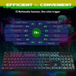 Redragon S107-BA Membrane Gaming Keyboard and Mouse Combo RGB 10000 DPI Mouse with 25-Key Anti-Ghosting, 1K Hz Programmable Mice with Software 11 Redragon S107-BA