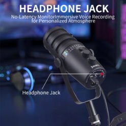 Jmary MC-PW12 Professional Microphone with XLR & USB Interface for Gaming Streaming and Podcast 360° Rotating Desktop Microphone 11 Jmary MC-PW12