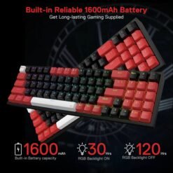 Redragon POLLUX K628 PRO 75% Wireless Mechanical Gaming Keyboard Tri-Mode Connectivity Fully Hot Swappable 10 Redragon POLLUX K628 PRO 75% Wireless Mechanical Gaming Keyboard Tri-Mode Connectivity Fully Hot Swappable - Image 5
