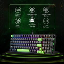 Redragon K740 Wired Mechanical Gaming Keyboard RGB 98 Keys with Linear Dragon Chant Switch and Vibrant Groovy RGB 10 Redragon K740 Wired Mechanical Gaming Keyboard RGB 98 Keys with Linear Dragon Chant Switch and Vibrant Groovy RGB - Image 5