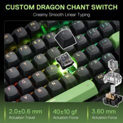 Redragon K740 Wired Mechanical Gaming Keyboard RGB 98 Keys with Linear Dragon Chant Switch and Vibrant Groovy RGB 8 Redragon K740 Wired Mechanical Gaming Keyboard RGB 98 Keys with Linear Dragon Chant Switch and Vibrant Groovy RGB - Image 3