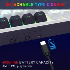 Redragon FAYE K744 PRO Wireless Mechanical Gaming Keyboard 99 Keys Tri-Mode Connectivity with Custom Linear Mint Mambo Switch 13 Redragon FAYE K744 PRO Wireless Mechanical Gaming Keyboard 99 Keys Tri-Mode Connectivity with Custom Linear Mint Mambo Switch - Image 7
