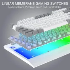 Alternative view of Redragon K525 Membrane RGB Gaming Keyboard with 4 Extra On-Board Macro Keys and 26 Anti-ghost Keys White