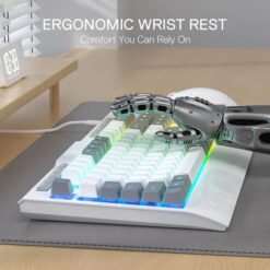Redragon K525 Membrane RGB Gaming Keyboard with 4 Extra On-Board Macro Keys and 26 Anti-ghost Keys White - Image 3