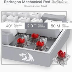 Redragon K617 Fizz 60% Wired RGB Mechanical Gaming Keyboard White Grey 61 Keys Hot-Swap Compact Mechanical Keyboard Linear Red Switch 8 Redragon K617 Fizz 60% Wired RGB Mechanical Gaming Keyboard White Grey 61 Keys Hot-Swap Compact Mechanical Keyboard Linear Red Switch - Image 3