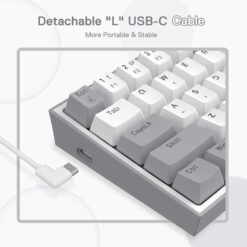 Alternative view of Redragon K617 Fizz 60% Wired RGB Mechanical Gaming Keyboard White Grey 61 Keys Hot-Swap Compact Mechanical Keyboard Linear Red Switch