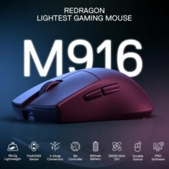 Redragon K1NG M916 PRO 1K Hz Wireless Gaming Mouse 26K Dpi Tri-Mode Connectivity 46G Ultra Lightweight Gaming Mouse 9 Redragon K1NG M916 PRO 1K