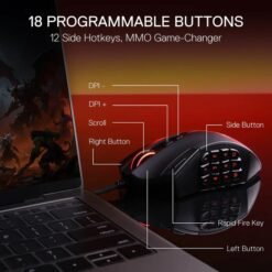 Redragon AZZINOTH M921 Wired RGB Gaming Mouse with 12 Side Macro Keys 12400 Dpi Wired RGB MMO Gaming Mouse 8 Redragon AZZINOTH M921 Wired RGB Gaming Mouse with 12 Side Macro Keys 12400 Dpi Wired RGB MMO Gaming Mouse - Image 4