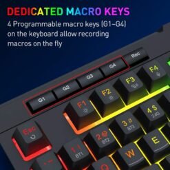 Alternative view of Redragon S151 PRO Wireless Membrane Gaming Keyboard & Mouse Combo RGB Tri-Mode Wireless Connectivity 12800 Dpi Mouse