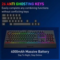 Redragon S151 PRO Wireless Membrane Gaming Keyboard & Mouse Combo RGB Tri-Mode Wireless Connectivity 12800 Dpi Mouse 12 Redragon S151 PRO Wireless Membrane Gaming Keyboard & Mouse Combo RGB Tri-Mode Wireless Connectivity 12800 Dpi Mouse - Image 6