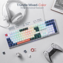 Alternative view of Redragon K668 TRUNDLE Wired Mechanical Gaming Keyboard with Vibrant Groovy RGB Hot-Swappable Red Switches and Extra Keycaps for Different Look