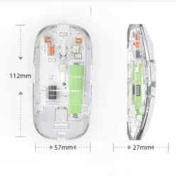 Transparent Wireless Mouse Slim Dual Mode Connectivity Bluetooth and 2.4G USB Rechargeable Mouse 15 Transparent Wireless Mouse