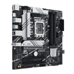 Alternative view of ASUS PRIME B760M-A Intel® B760 (LGA 1700) mATX Motherboard with PCIe 4.0, DDR5, two M.2 slots, Realtek 2.5Gb Ethernet