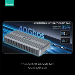 Alternative view of Amaze A227 Thunderbolt 4 M.2 NVME SSD Enclosure with Cooling Fan and Heatsink 40 GBPS Alloy Design