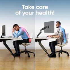Xtrike-Me HT-20 WH Single Monitor Arm White Desk Mount Stand for Monitor and TV 13 to 32 Inches UP to 9 kg – Motion Swivel ±90° Rotation 360° VESA 13 Xtrike-Me HT-20