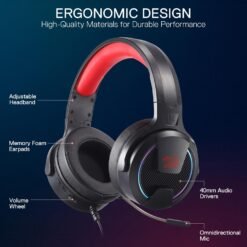 Redragon H315 REBELLION USB RGB Gaming Headset Wired with 40mm Drivers, Noise-Canceling Microphone Lightweight Design 8 Redragon H315 REBELLION USB RGB Gaming Headset Wired with 40mm Drivers, Noise-Canceling Microphone Lightweight Design - Image 4