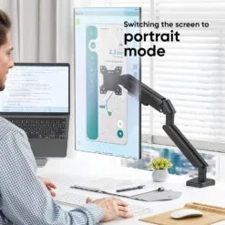 Alternative view of Xtrike-Me HT-20 Single Monitor Arm Desk Mount Stand for Monitor and TV 13 to 32 Inches UP to 9 kg – Motion Swivel ±90° Rotation 360° VESA