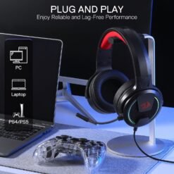 Redragon H315 REBELLION USB RGB Gaming Headset Wired with 40mm Drivers, Noise-Canceling Microphone Lightweight Design 9 Redragon H315