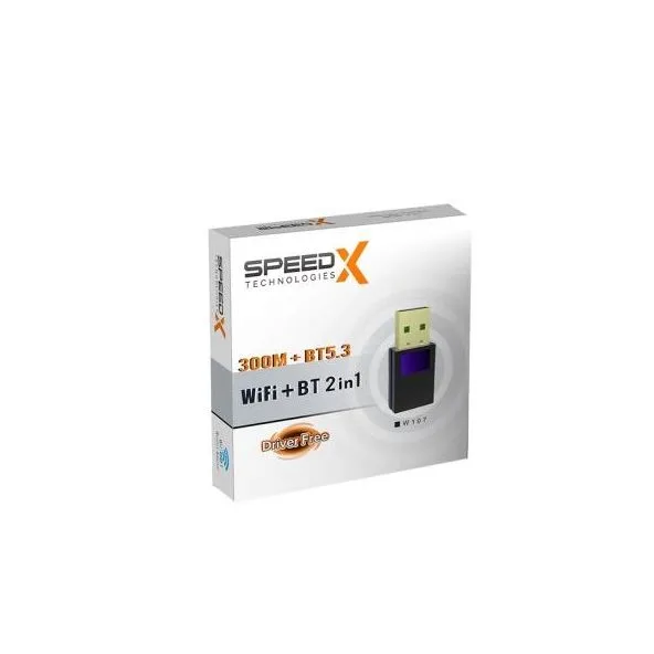Speed-X Alfa W107 2-in-1 External Wifi and Bluetooth 5.3 USB Adapter 300mbps Plug & Play 3 Speed-X Alfa W107