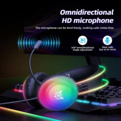 ONIKUMA X29 RGB Dynamic USB Gaming Headphone Professional Headset with Stereo Surround Sound Omnidirectional HD Mic for PC PS4 Xbox 11 ONIKUMA X29