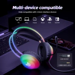 ONIKUMA X29 RGB Dynamic USB Gaming Headphone Professional Headset with Stereo Surround Sound Omnidirectional HD Mic for PC PS4 Xbox 10 ONIKUMA X29 RGB Dynamic USB Gaming Headphone Professional Headset with Stereo Surround Sound Omnidirectional HD Mic for PC PS4 Xbox - Image 5