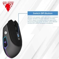 Alternative view of JeDEL WH104 Wireless Dual Mode 2.4Ghz and Bluetooth Rechargeable RGB Mouse Optical Sensor 3200 DPI 6 Buttons