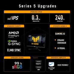 Alternative view of ASUS TUF Gaming Series 5 VG259QM5A 24.5 inch 240Hz 0.3ms Gaming Monitor Full HD Fast-IPS panel G-SYNC® compatible AMD FreeSync™ Premium, ELMB SYNC, 99% sRGB, Gaming AI