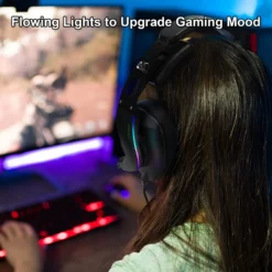 Alternative view of Jeecoo J65 USB 7.1 RGB Wired Gaming Headset Surround Sound Heavy Bass Headphones